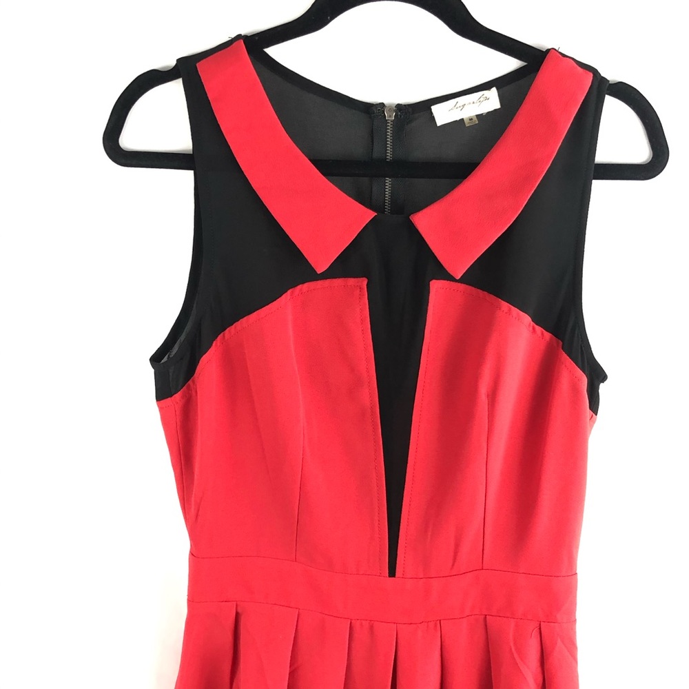 Sugar Lips Pink and Black Mesh Panel Mini Dress - Picture 1 of 6